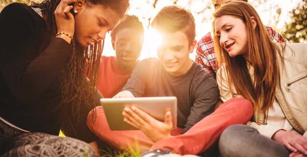 Illustration of Students Watching a Story