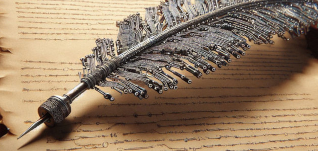 image of quill made from computer wires